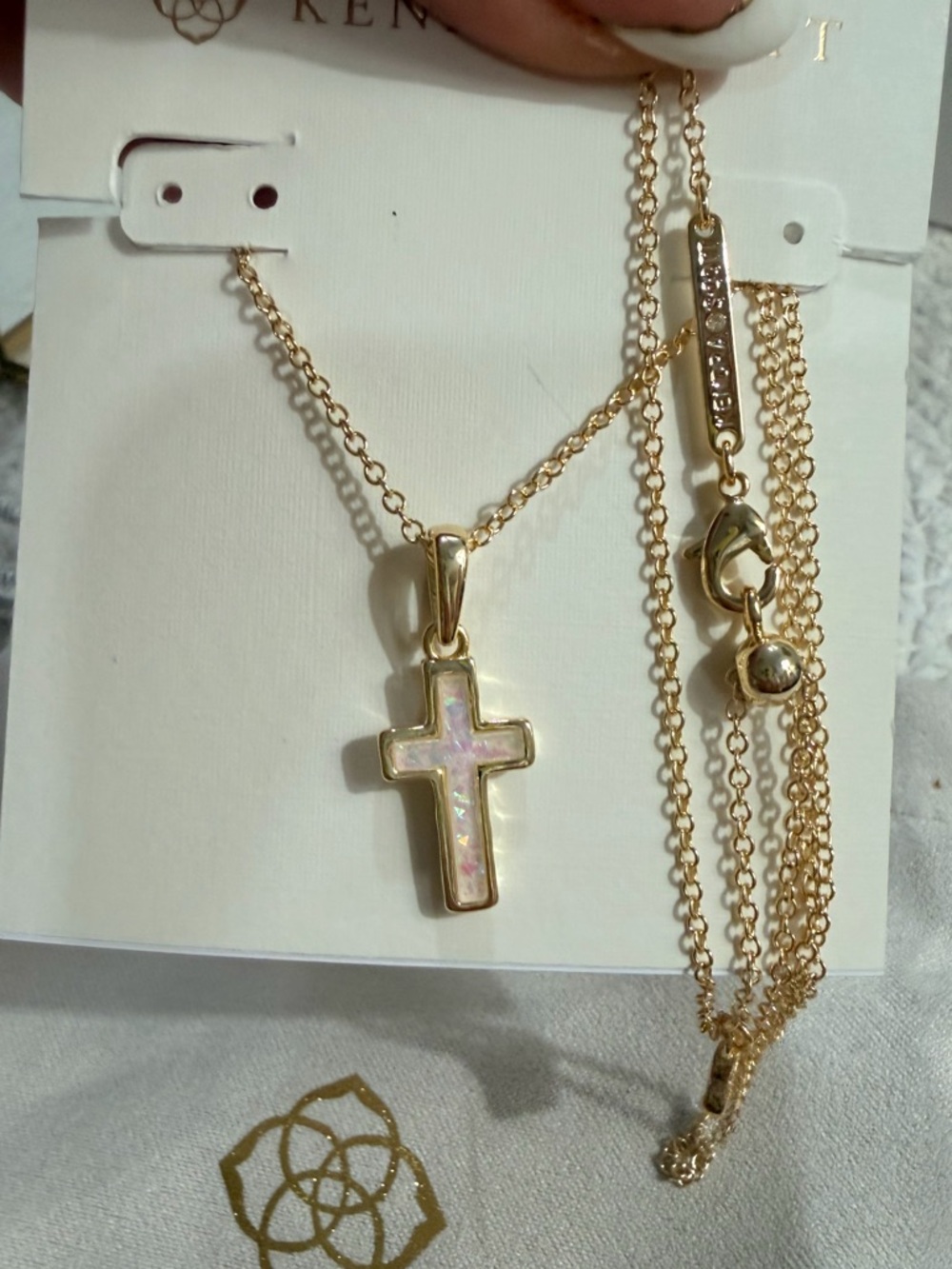 KKendra Scott Opal Scott Cross Pendant Necklace- New with KS Dust Bag❣️